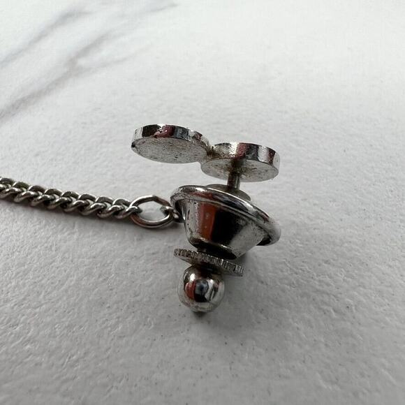 Vintage Silver Tone Infinity Lapel Tie Tack Pin - Picture 4 of 6